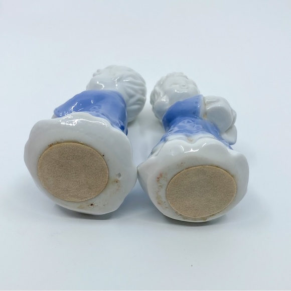 Vintage Blue & White Porcelain Angel Candle Holder Set w/ Original Box Taiwan - Picture 10 of 14